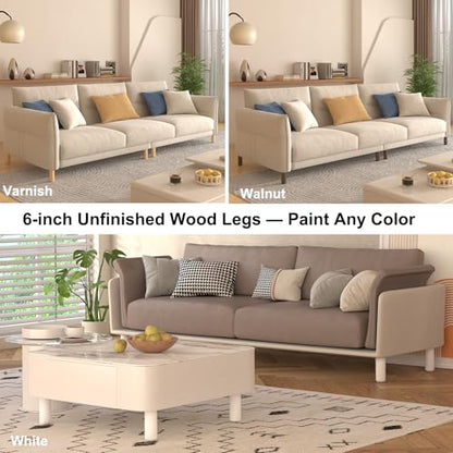 6 Inch Heavy Duty Unfinished Wood Furniture Legs Set of 4 - Solid Replacement Wooden Couch Legs Sofa Legs,Feet for Table & Cabinet,Chair & Dresser- Natural Unpainted DIY Wood Legs - color: Unfinished, size: 6 Inch