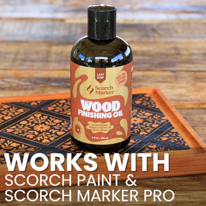 Scorch Marker Wood Finishing Oil, Food Safe Cutting Board Oil, 8 oz