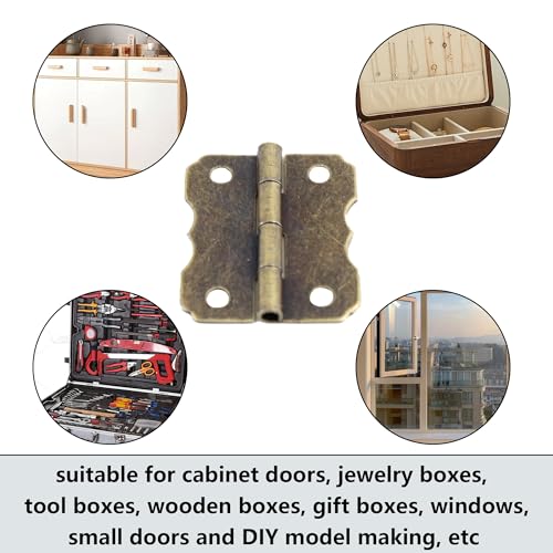 32Pcs 1.18”x0.94” Mini Jewelry Box Hinges, Antique Bronze Iron Butterfly Hinges Small Decorative Hinges for Wooden Chest Wine Box Toolbox Cupboard - style: Style-3