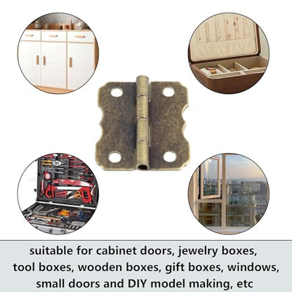 32Pcs 1.18”x0.94” Mini Jewelry Box Hinges, Antique Bronze Iron Butterfly Hinges Small Decorative Hinges for Wooden Chest Wine Box Toolbox Cupboard - style: Style-3