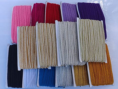 3/8 Inch Gimp Braid Trim 50 Yards for Upholstery Costume DIY Crafts (1313 Red) - color: Red