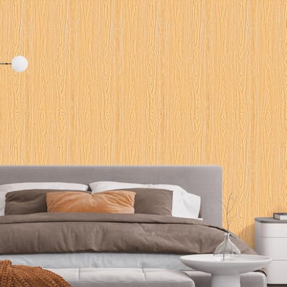 SOON AFTER Light Yellow Wood Peel and Stick Wallpaper, Size 15.7"x236"/Roll - color: Light Yellow F004A, size: 15.7" x 236"