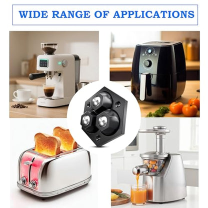 Self Adhesive Appliance Sliders & Mini Caster Wheels Counter 8 Pack - color: black