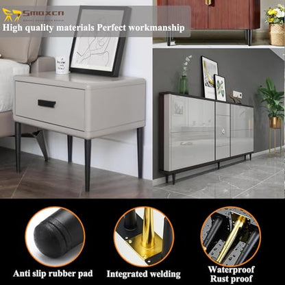 4pcs 4 3/4 inch (12cm) Black & Gold Metal Furniture with Level Feet - color: Black Gold, size: 4 6/8 inch