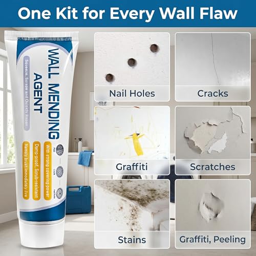 Drywall Patch Repair Kit, 2 Pack Wall Mending Agent - Wall Repair Paste for Nail Holes, Dents, Simple Filling of Wall Holes＆Efficient Crack Repair - color: 2 PCS