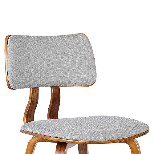 Armen Living Jaguar Mid-Century Dining Chair in Walnut Wood and Gray Fabric - Set of 6 - color: Gray/Walnut, size: Set of 6