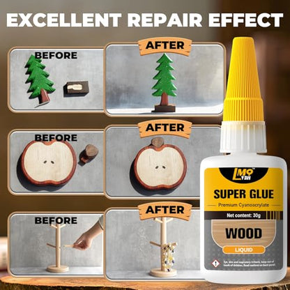 Wood Super Glue 60g, Thin Clear Liquid CA Glue for Woodworking Furniture - size: 2oz-thin