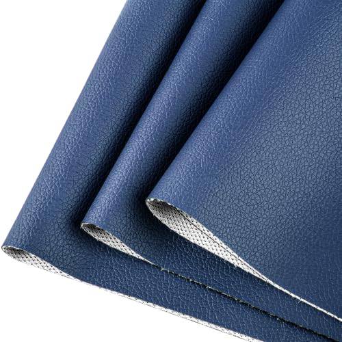 HGUAN Marine Vinyl Upholstery Faux Leather Sheets Fabric 12" X 54" Suitable for Furniture Sewing,Sofa Handmade DIY Projects (Navy Blue, 1/3 Yard) - color: Navy Blue, size: 1/3 Yard