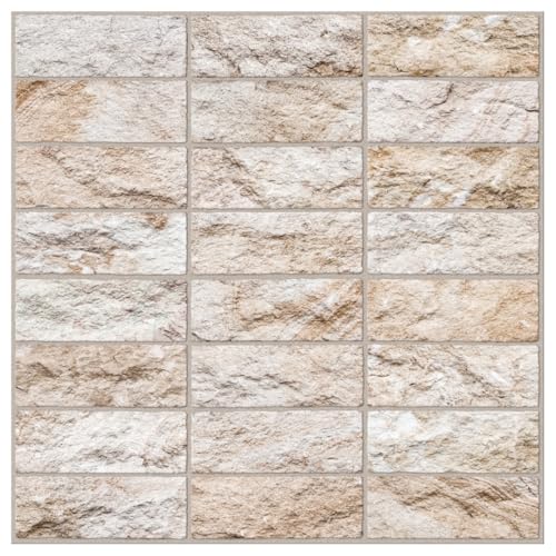 Main Street Peel and Stick Wallpaper Tiles, Stone Wall, 24-Pack - color: Stone Wall