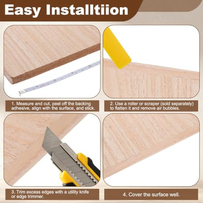 uxcell PVC Edge Banding Tape 3/4" Light Yellow Peel Stick Edging Trim - color: Light Yellow, size: 3/4"