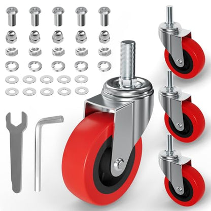 MySit 4 Pack Creeper Wheels 2.5 Inch Heavy Duty Swivel Caster Wheel - style: M10x25