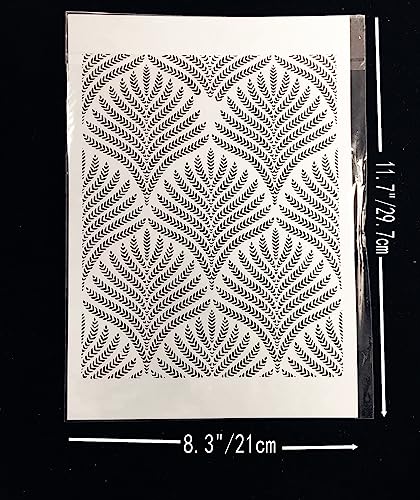 TIAMECH A4 Reusable Ear of Wheat Texture Stencil for Painting - style: Wheat