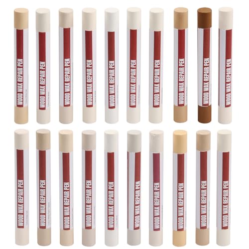 Wood Filler Sticks，20 Colors Wood Repair Wax Crayons Furniture Markers Touch up for Repairing Scratches, Scuffs, Cracks, Dings and Holes in Wood Floors, Cabinets, Furniture(White Series) - color: White Series