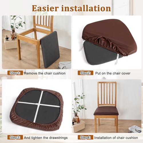 Chair Covers Waterproof,Chair Covers for Dining Chairs,Coffee,Set of 2 - color: Model a - Coffee, size: set of 2