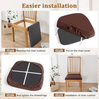 Chair Covers Waterproof,Chair Covers for Dining Chairs,Coffee,Set of 2 - color: Model a - Coffee, size: set of 2