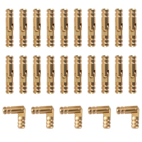 Barrel Hinges for Wooden Boxes, Gold, 0.20 x 0.98 in, 25-Pack - color: 25 Pcs(0.2x0.98 in)