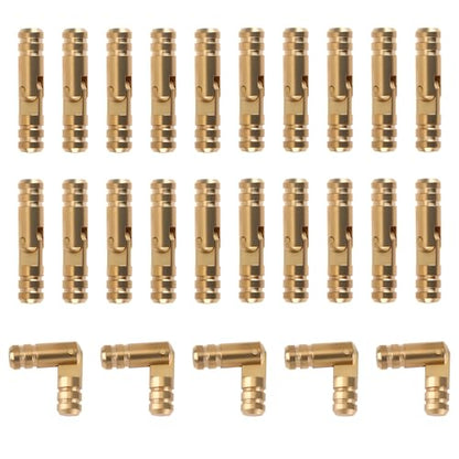 Barrel Hinges for Wooden Boxes, Gold, 0.20 x 0.98 in, 25-Pack - color: 25 Pcs(0.2x0.98 in)