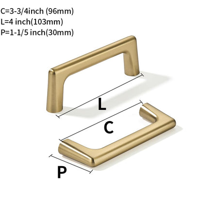 khtumeware 2 Pack Brushed Brass Cabinet Pulls 3-3/4 Inch(96mm) Hole Centers Satin Gold Cabinet Pulls Kitchen Cabinet Hardware for Cupboard Drawer Handles Dresser Pulls - color: Brushed Brass, size: Cabinet Pulls 3-3/4" Hole Center