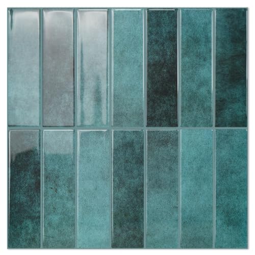 STICKGOO 10-Sheet Peel and Stick Backsplash Tile(Thicker Design) - color: Blue