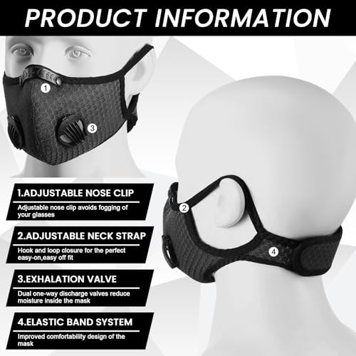 Threlaco Dust Mask Reusable - color: Navy Blue, Dark Gray