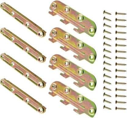 Surface Mounted Bed Rail Brackets 4 Set Bed Frame Hardware