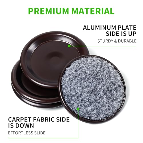 1 5/8" Round Carpet Bottom Furniture Caster Cups Furniture Coasters 24 Pack - size: 1-5/8 Inch, 24 Pack