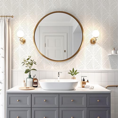 Safiyya Peel and Stick Wallpaper Boho Contact Paper Beige Neutral Modern Geometric Wall Paper Self Adhesive Waterproof Removable Wallpaper for Bedroom Bathroom Laundry Room Vinyl 17.3"x78.7" - color: Beige and White, size: 17.3" x 78.7"