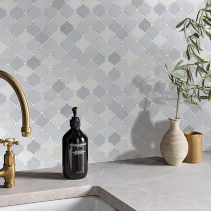 STICKGOO Arabesque Peel and Stick Backsplash Tile for Kitchen, Light Tones - color: Light Tones