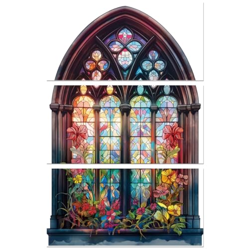 Peacoblue Church Windows Rub On Transfers for Furniture Craft 6"x12" - style: Church Windows
