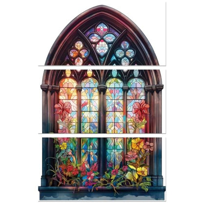 Peacoblue Church Windows Rub On Transfers for Furniture Craft 6"x12" - style: Church Windows