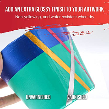 U.S. Art Supply 8oz High Gloss Clear Acrylic Topcoat & Air Dry Clay Varnish - size: 8-ounces
