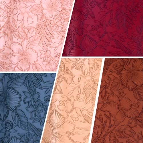 HGUAN Embossed Faux Leather Sheets 12"X52"(30cm X 133cm),Faux Leather Very Suitable for Making DIY Bow,Leather Earrings Sewing Crafts Projects (Brown) - color: Brown