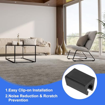uxcell 16Pcs Chair Leg Caps, 0.39" Office Chair Floor Protectors with Nail, Plastic Glide Caps for Metal Chair Feet, Anti-Slip Furniture Pads for Hardwood Floors, Black - size: 0.39"