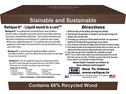 Water-Based Gel Stains by Retique It (Liquid Wood Kit, 25 Dark Oak) - color: 25 Dark Oak, size: Liquid Wood Kit