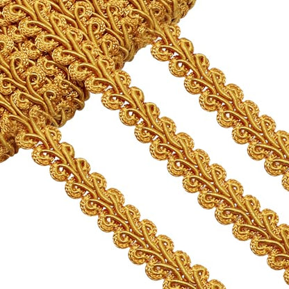 Gold Gimp Braid Trim, 1/2 Inch Width, 14 Yard - color: Gold