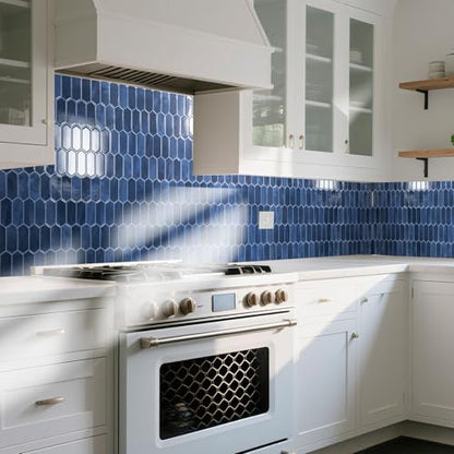 Art3d Hexagon Tile Peel and Stick Backsplash, 10-Pack, 12" x 12", Dark Blue - color: Dark Blue, size: 12 x 12 Inch