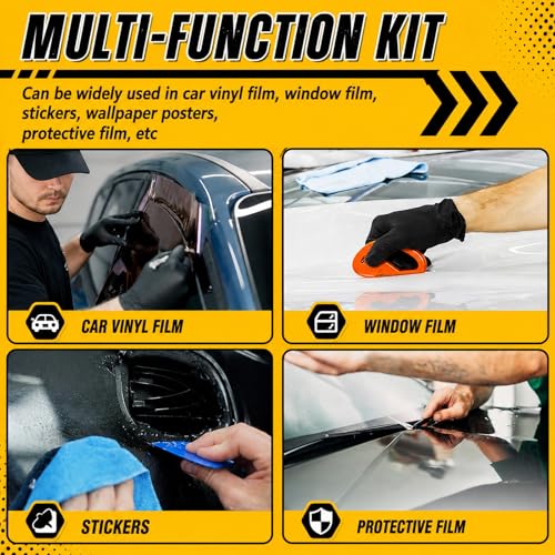 Car Vinyl Wrap Tool Kit,Upgraded Car Wrapping Kit with Gloves/Vinyl Wraps Magnets/Plastic & Felt Squeegee for Automotive Film Application,Professional Vinyls Application Tools