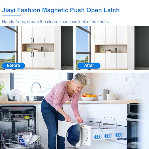 Jiayi Cabinet Latch Magnetic Push Catch 20 Pack Push to Open Cabinet Hardware Spring Release Push Touch Latch Heavy Duty Kitchen Door Push Release Latch for Drawer Closure Push Catch Press Out Latch - size: 20 Pack