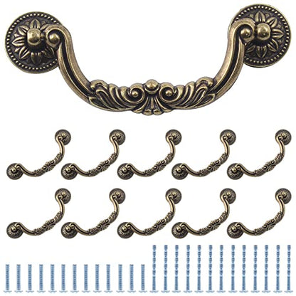 Waziaqoc Antique Drop Bail Pulls, 5 Inch Hole Center, 6.4 Inch Length - size: Drop Bail Pull - 5inch/128mm Hole Center