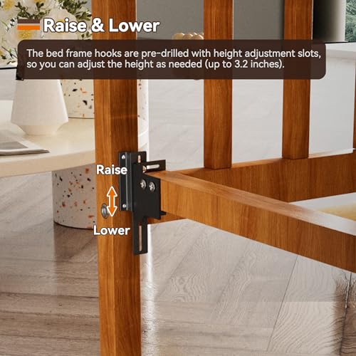 2Pcs 711 Bolt-On to Hook-On Bed Frame Conversion Brackets, Bed Frame Hooks, Universal Headboard Brackets, Widened Hole Slot, Height Adjustable, Black - color: 2Pcs Bed Frame Hooks