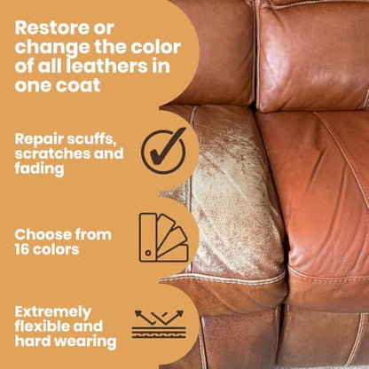 Furniture Clinic Leather Repair Paint, Color and Finish, Camel - color: Camel, size: 250ml / 8.5oz