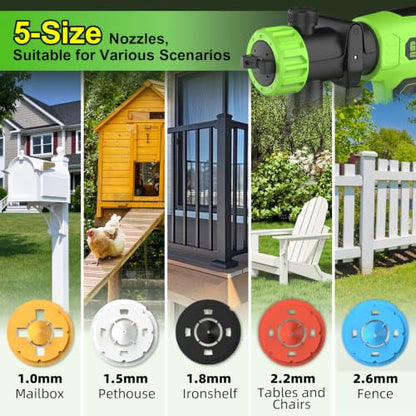 GARDTECH 3-in-1 Electric Hvlp Spray Paint Gun with Vacuum & Blow,5 Nozzles - color: Green