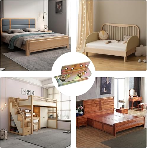 8 Sets Bed Rail Brackets,Heavy Duty Bed Frame Brackets Bed with Screws - size: 8 Pieces