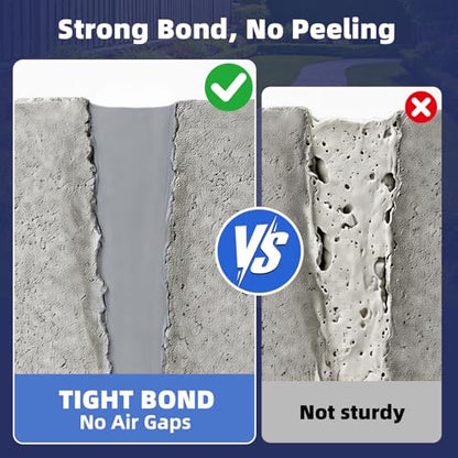 Concrete Crack Filler, 2.2lb(1kg) High Elasticity Self-Leveling Cement Crack Filler for Driveway, Walkway, Patio – Easy Repair Solution Indoor & Outdoor
