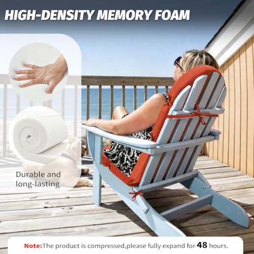 Adirondack Chair Cushion, 50x20 in Outdoor Rocking Seat Pad, 2 Pack - color: Spice, size: 2 pack