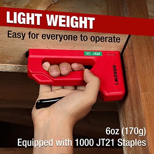 Arrow Light Duty Staple Gun Kit with 1000 JT21 Staples