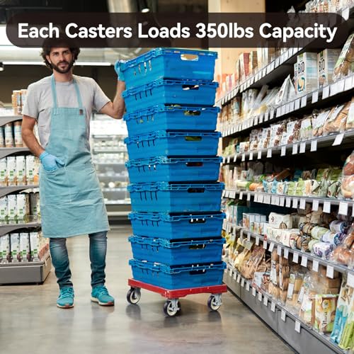 5" Caster Wheels, Heavy Duty Casters Set of 4 with Load 1400lbs Capacity, Polyurethane Shopping Cart Wheels Replacement for Dollies, Platform Trucks(4 Pack Brake) - style: 4 Pack Brake