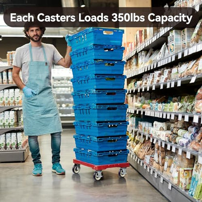 5" Caster Wheels, Heavy Duty Industrial Casters, Polyurethane Shopping Cart Wheels Replacement for Cart, Each Caster Loads 350lbs (12 Brake) - style: 12 Brake