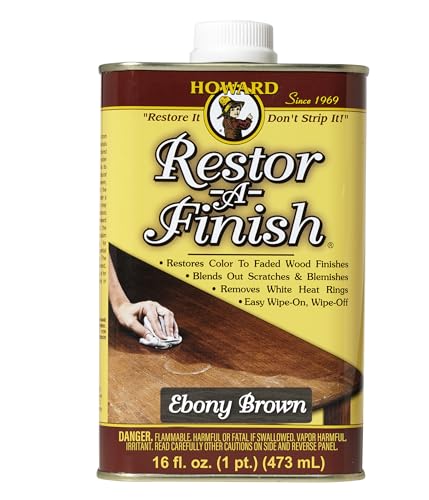 Howard Products RF8016 RF3016 Restor-A-Finish, 16 oz, Ebony Brown, 16 Fl Oz - color: Ebony Brown