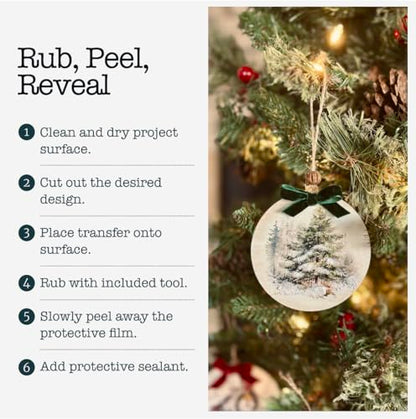 Thymeless Designs Rub on Transfers for Crafts and Furniture | 3 Design Sheets 6”x 12” | Home Decor Transfers | Furniture and Craft Decals (Old World Christmas) - style: Old World Christmas